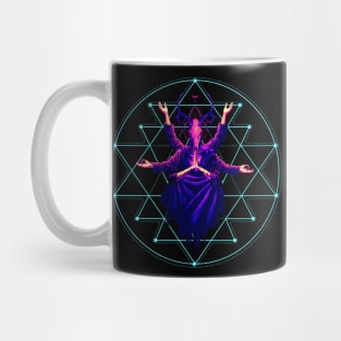 Sacred Geometry Deer Skull Figure Meditating Mug